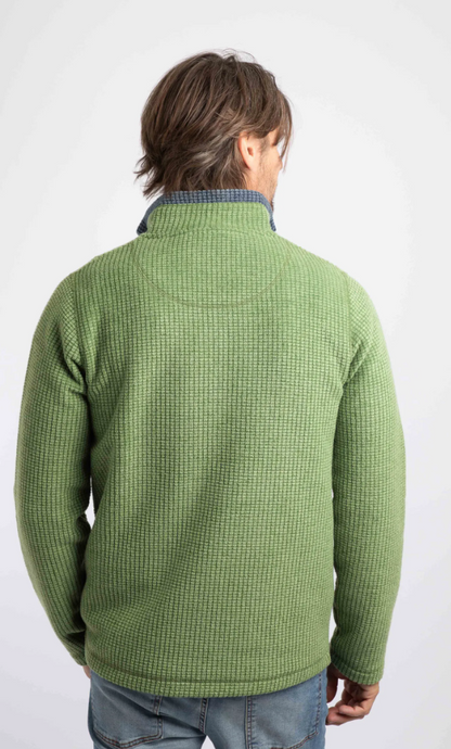 Weird Fish Newark 1/4 Zip Grid Fleece Irish Moss