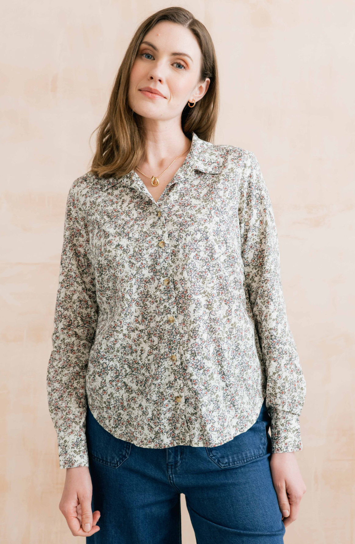Lily & Me Patsy Organic Ditsy Shirt Antique Pink