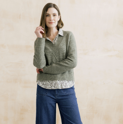 Lily & Me Wickridge Textured Knit Jumper Sage