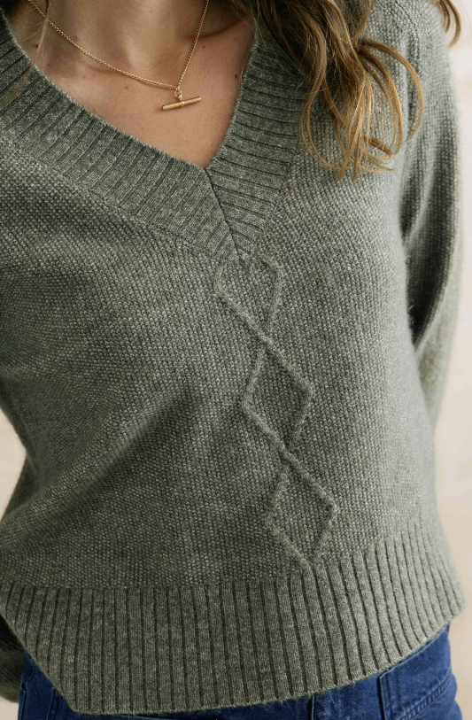 Lily & Me Wickridge Textured Knit Jumper Sage