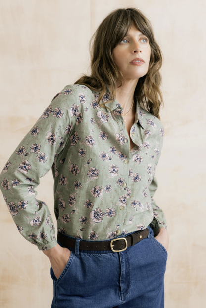 Lily & Me Patsy Organic Ditsy Shirt Powder Blue