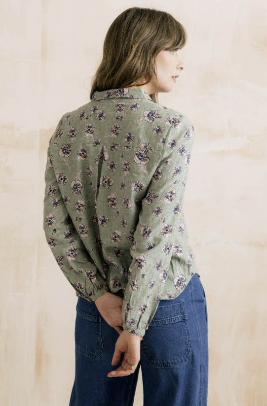 Lily & Me Ana Organic Cotton Printed Shirt Sage