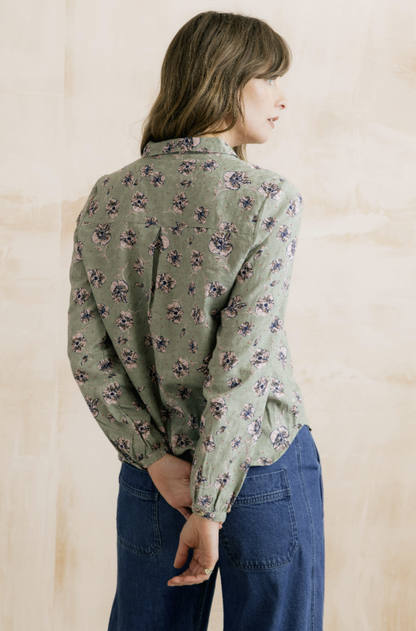 Lily & Me Ana Organic Cotton Printed Shirt Sage