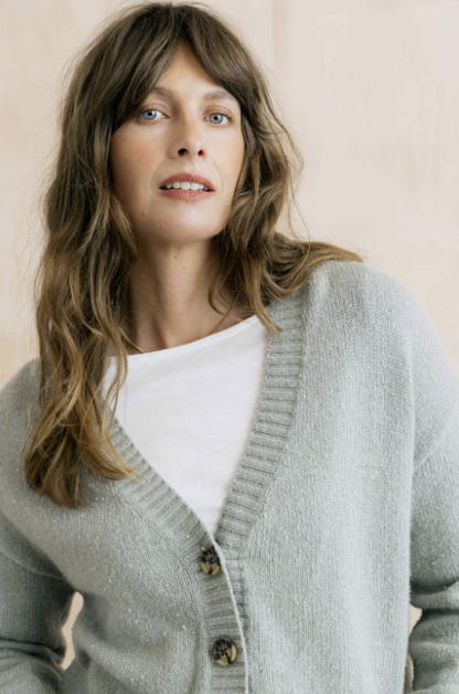 Lily & Me Bloom Flecked Cardigan Mist