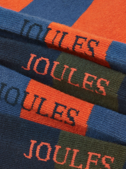 Joules Kingsbury Blue Rugby Stripe Socks 2 Pack