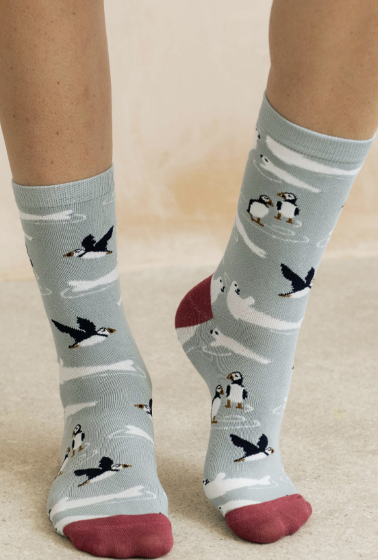 Lily & Me In The Bay Puffin Bamboo Socks