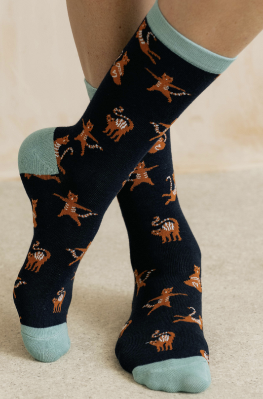 Lily & Me Yoga Cat Bamboo Socks