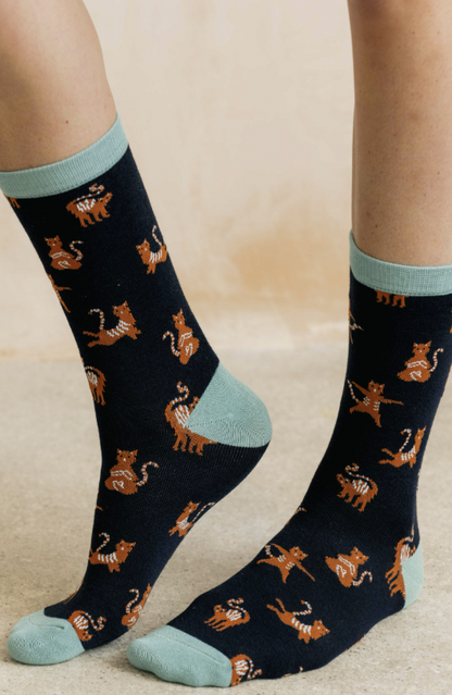 Lily & Me Yoga Cat Bamboo Socks