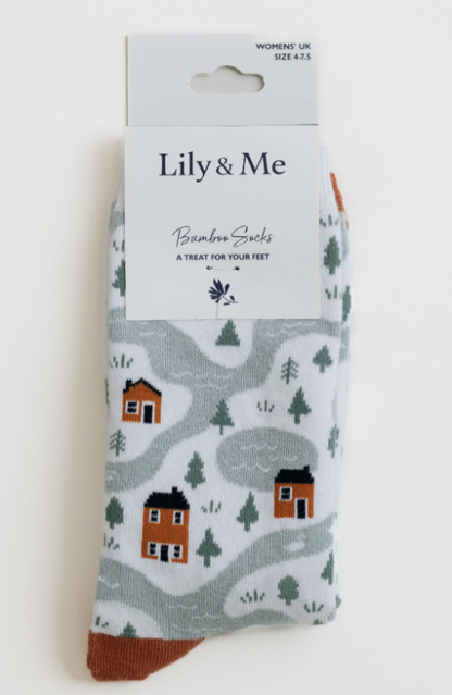 Lily & Me Snowy Riverbank Bamboo Socks