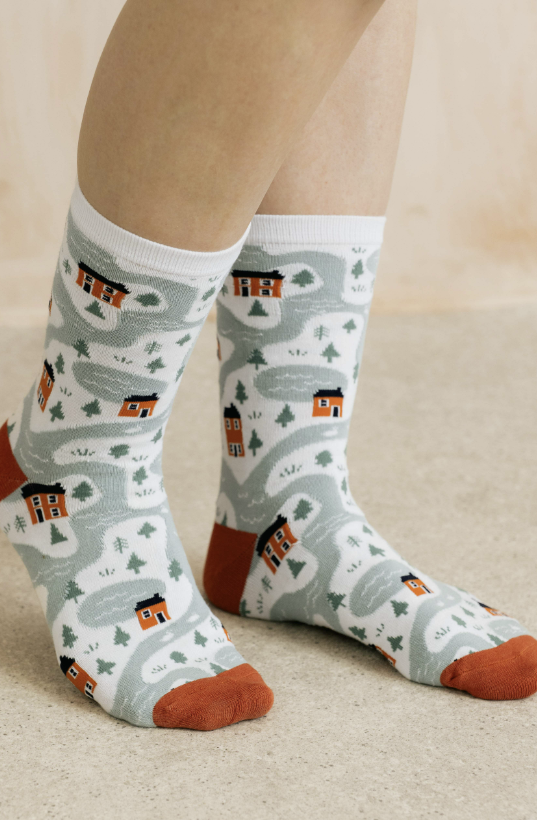 Lily & Me Snowy Riverbank Bamboo Socks