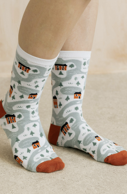Lily & Me Snowy Riverbank Bamboo Socks
