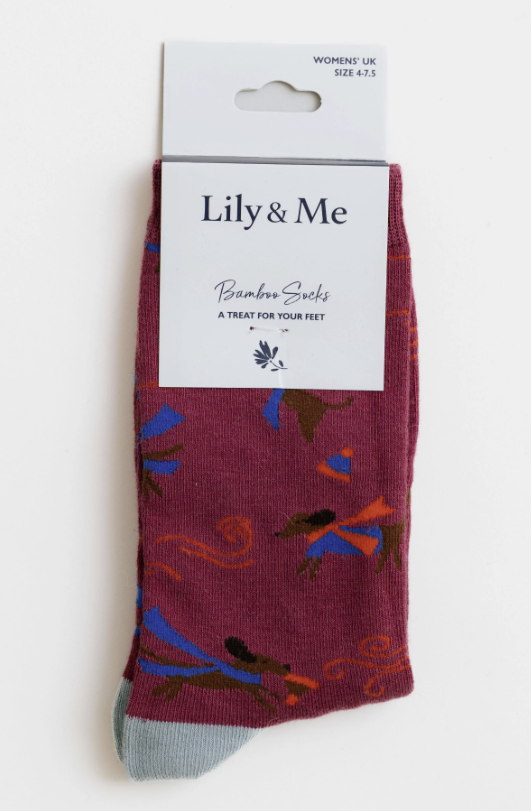 Lily & Me Windy Day Dogs Bamboo Socks