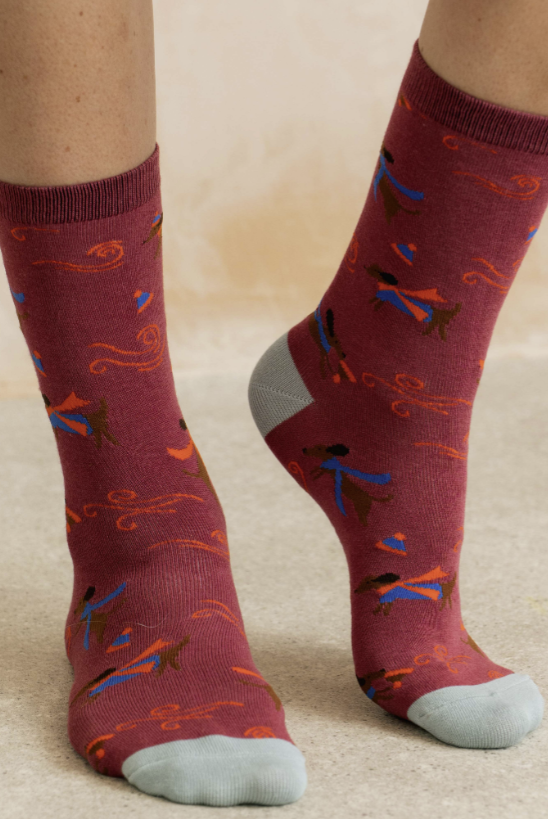 Lily & Me Windy Day Dogs Bamboo Socks