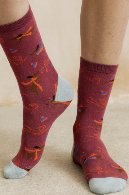 Lily & Me Windy Day Dogs Bamboo Socks
