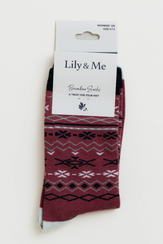 Lily & Me Fair Isle Bamboo Socks