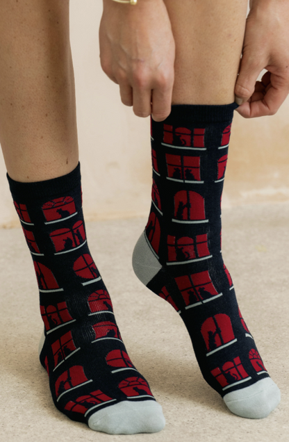 Lily & Me Window Cats Bamboo Socks