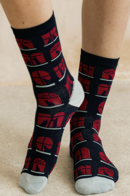 Lily & Me Window Cats Bamboo Socks