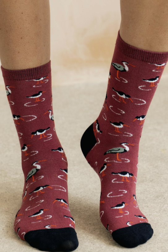Lily & Me Shoreline Oystercatcher Bamboo Socks