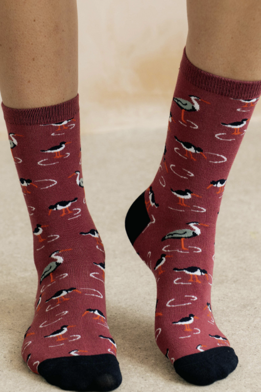 Lily & Me Shoreline Oystercatcher Bamboo Socks