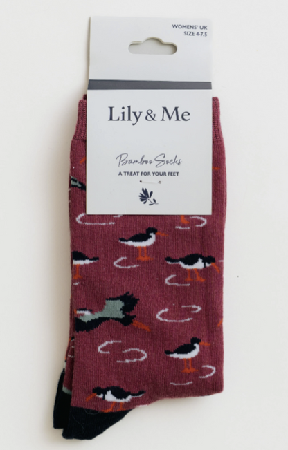 Lily & Me Shoreline Oystercatcher Bamboo Socks