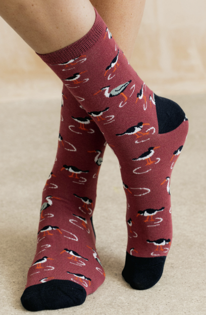 Lily & Me Shoreline Oystercatcher Bamboo Socks