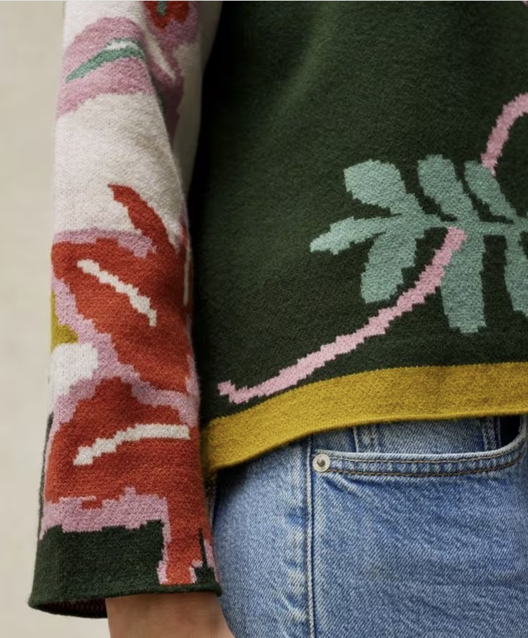 White Stuff Fabia Floral Jumper Green Multi