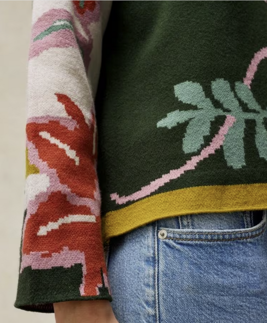White Stuff Fabia Floral Jumper Green Multi