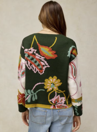 White Stuff Fabia Floral Jumper Green Multi