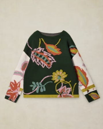 White Stuff Fabia Floral Jumper Green Multi