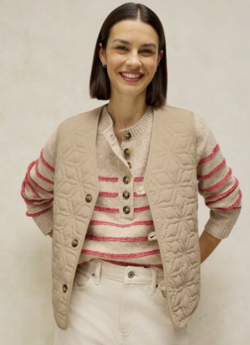 White Stuff Emery Reversible Gilet Natural