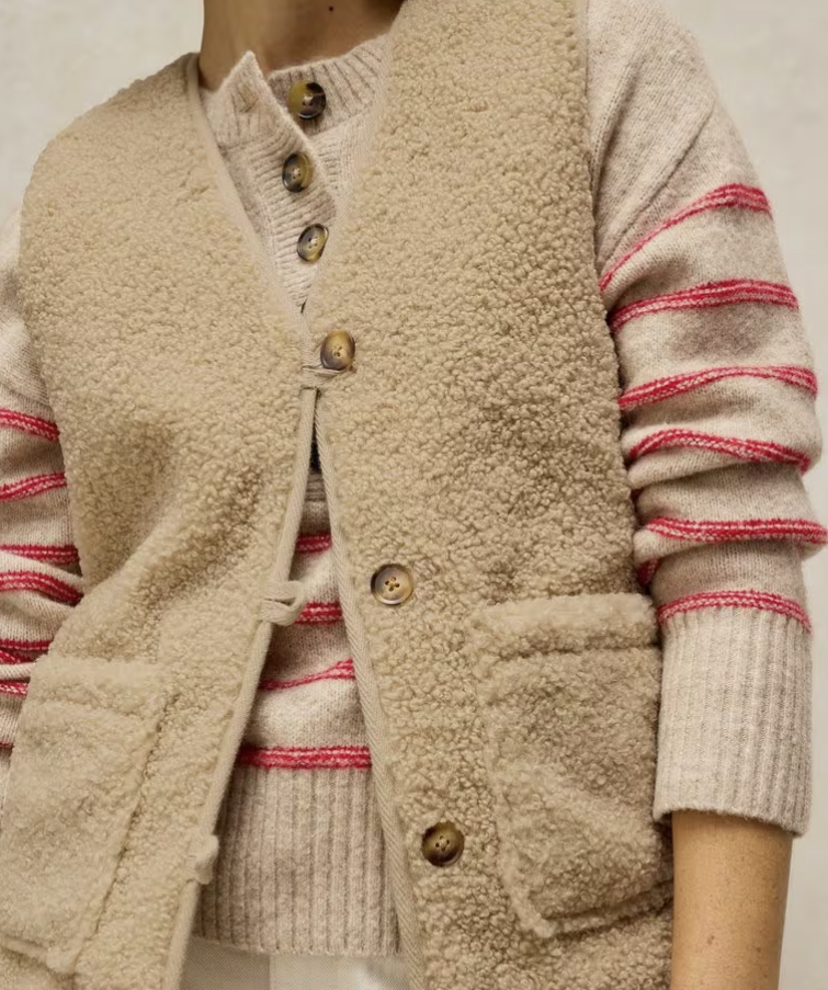 White Stuff Emery Reversible Gilet Natural