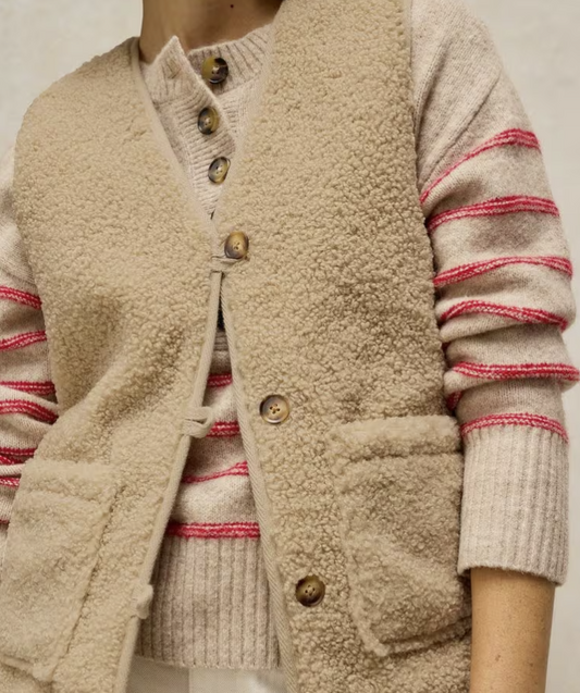 White Stuff Emery Reversible Gilet Natural