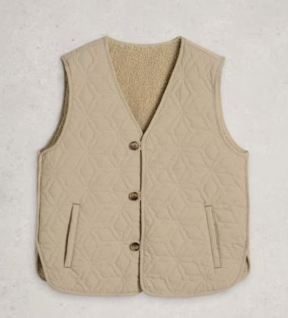 White Stuff Emery Reversible Gilet Natural