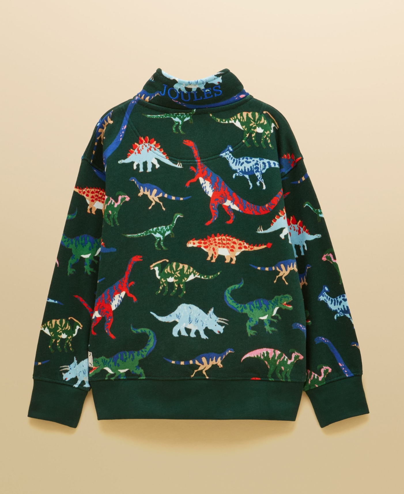 Joules Dino Zip Sweater Green