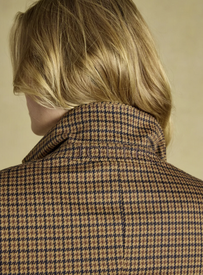 Joules Albury Check Herringbone Jersey Blazer Brown