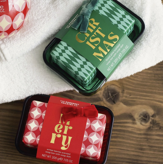 The Somerset Toiletry Co. Winter Berries Geo Soap Bar & Dish
