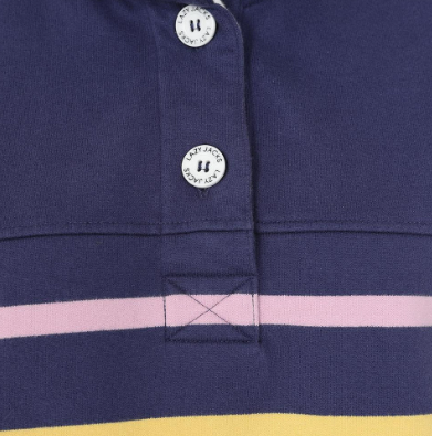 Lazy Jacks Stripe Button Neck Sweatshirt Twilight Colours