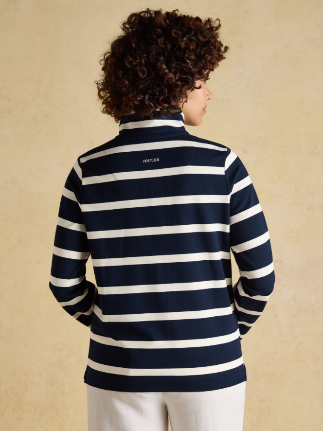 Joules Saunton Striped Cotton Sweatshirt Navy & Cream