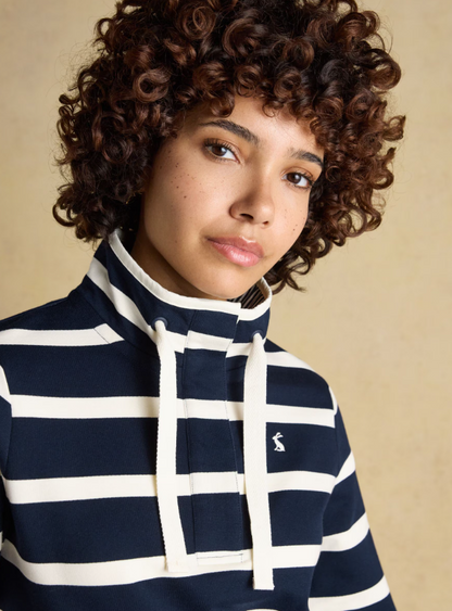 Joules Saunton Striped Cotton Sweatshirt Navy & Cream