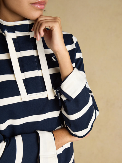 Joules Saunton Striped Cotton Sweatshirt Navy & Cream