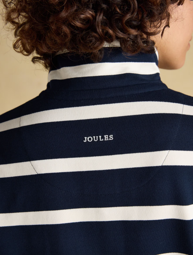 Joules Saunton Striped Cotton Sweatshirt Navy & Cream