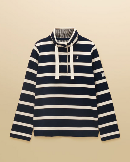 Joules Saunton Striped Cotton Sweatshirt Navy & Cream