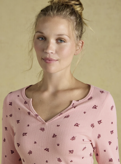Joules Pointelle Floral Printed Long Sleeve Pyjama Set