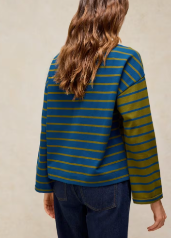 White Stuff Kim Long Sleeved T-shirt Green Multi