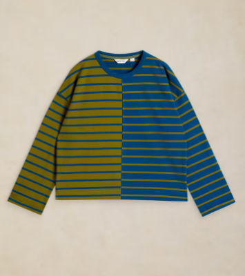 White Stuff Kim Long Sleeved T-shirt Green Multi