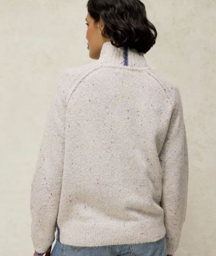 White Stuff Talia Nep High Neck Jumper Light Grey