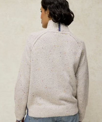 White Stuff Talia Nep High Neck Jumper Light Grey