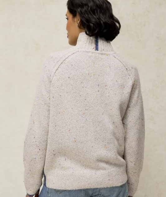 White Stuff Talia Nep High Neck Jumper Light Grey