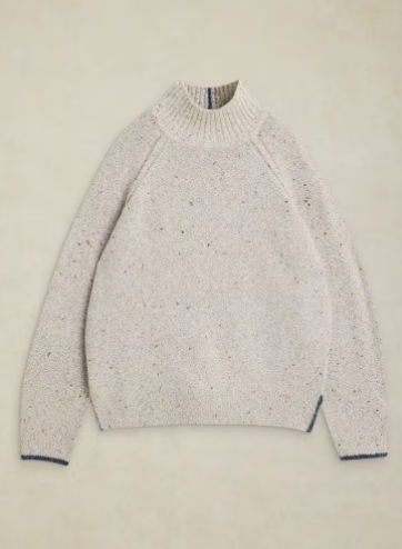 White Stuff Talia Nep High Neck Jumper Light Grey