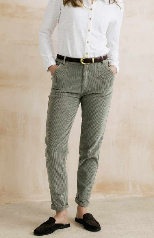 Lily & Me Brookend Jumbo Cord Trousers Sage
